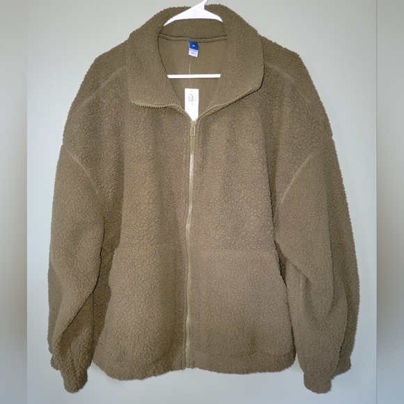 Old Navy Oversized Full-Zip Sherpa Pullover for Women Size 2x - Picture 1 of 4